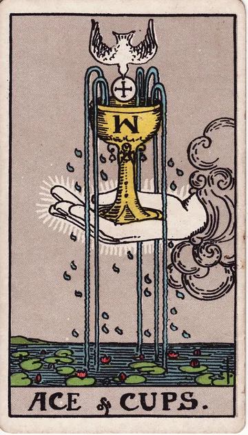 As de Copas — carta del tarot Rider-Waite