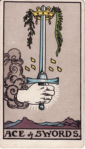 As de Espadas — carta del tarot Rider-Waite