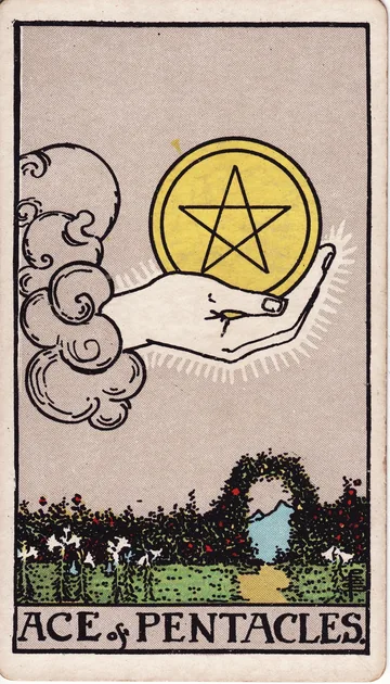 As de Oros — carta del tarot Rider-Waite