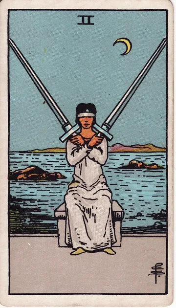 Dos de Espadas — carta del tarot Rider-Waite