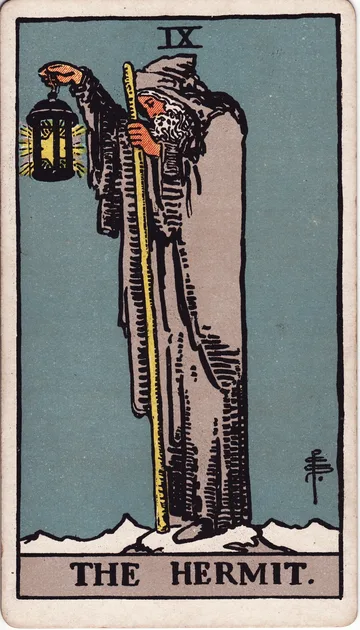 El Ermitaño — carta del tarot Rider-Waite