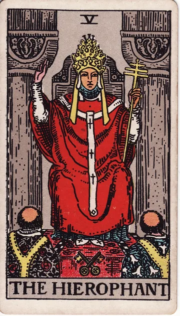 El Sumo Sacerdote — carta del tarot Rider-Waite