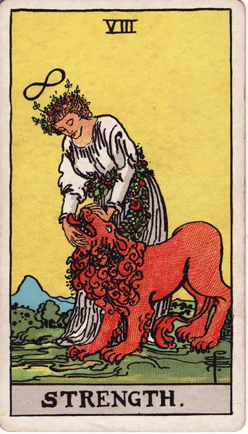 La Fuerza — carta del tarot Rider-Waite