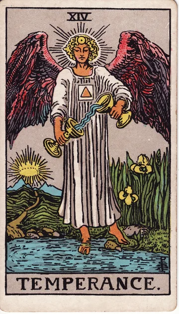 La Templanza — carta del tarot Rider-Waite