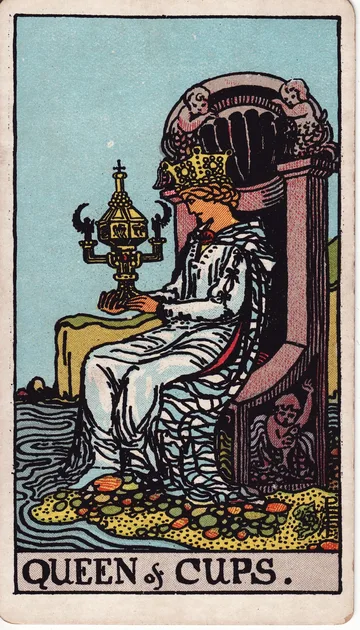 Reina de Copas — carta del tarot Rider-Waite