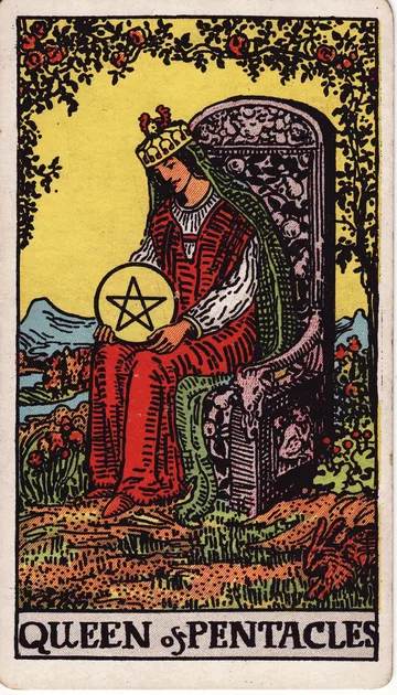 Reina de Oros — carta del tarot Rider-Waite