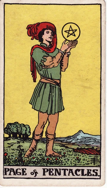 Sota de Oros — carta del tarot Rider-Waite